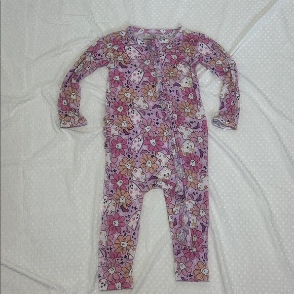 BUMS & ROSES Let’s BOOgie Footie Ghost Bamboo Sleeper 18-24m 18m 24m - Picture 1 of 10